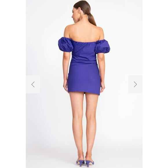 STAUD NWOT Purple Violet Giulia Mini Dress Size Small - Picture 2 of 10